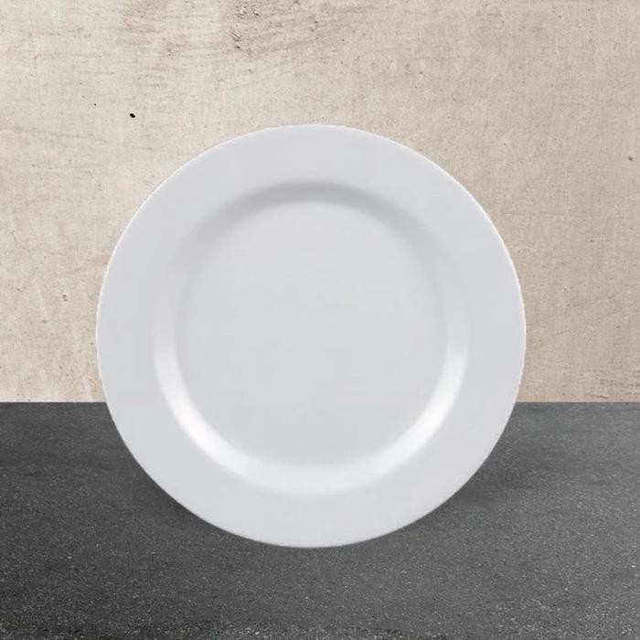 (1 Lusin) Piring Ceper Bulat Plastik 10 Inch - Piring Makan Prasmanan Putih Melisa