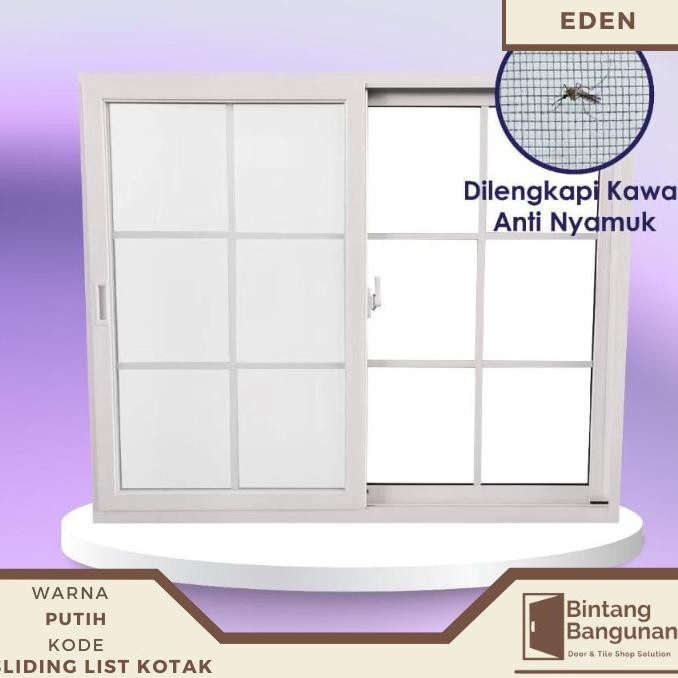 Best Jendela Rumah | Jendela Sliding List Kotak Alumunium Eden - 120X100
