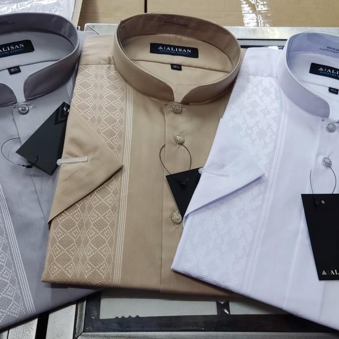 || PROMO  ~`~ baju koko alisan pendek ||~~~