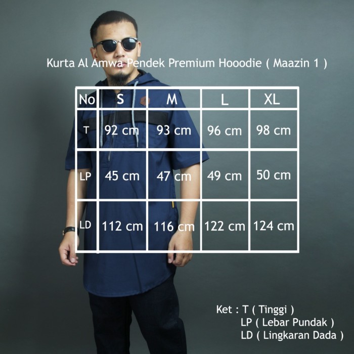 Terbaru Kurta Hoodie Pendek Al Amwa Zipper Katun Garmen Terlaris