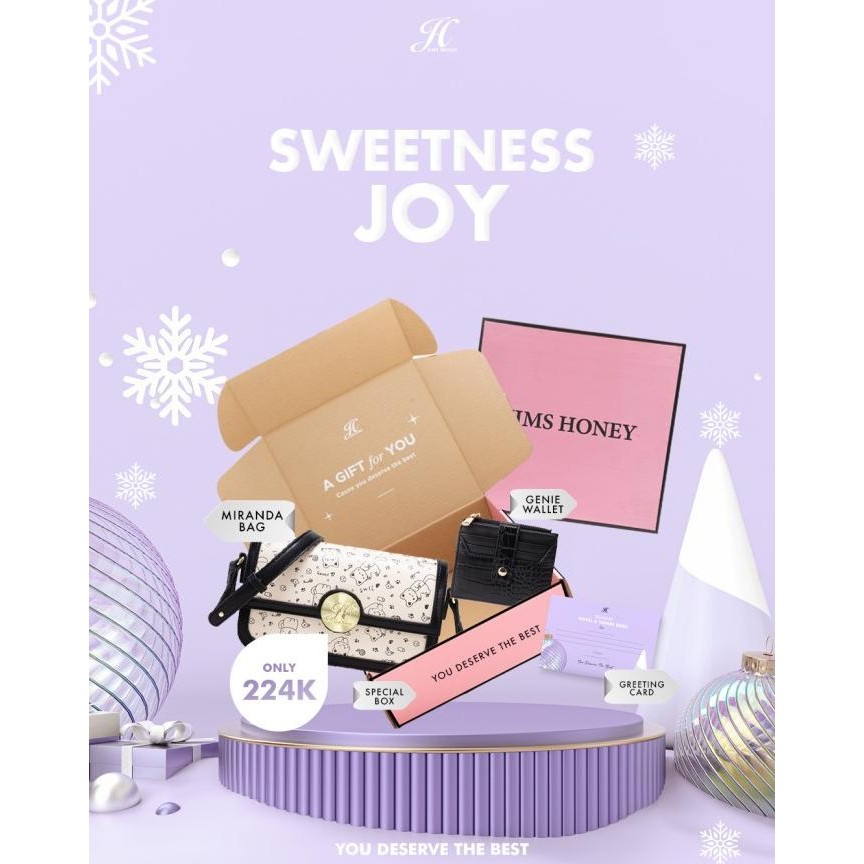 

(HAMPERS NATARU) SWEETNESS JOY - MIRANDA BAG + GENIE WALLET + BOX + CARD