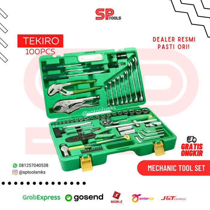 MECHANIC TOOL SET / MEKANIK TOOL KIT BOX PERKAKAS SET 100PCS TEKIRO