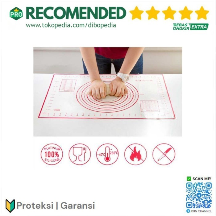 SILICONE MAT ALAS ADONAN PIZZA MARTABAK 40 X 60 CM - MERAH