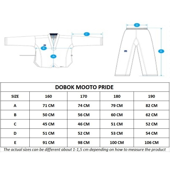 Mantap Dobok Mooto Pride / Seragam Taekwondo / Uniform Taekwondo