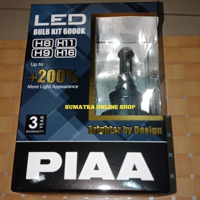 TERMURAH - Piaa LEH122E LED H8 H9 H11 H16 12V 24V 200% 6000K Putih lampu mobil