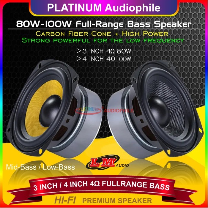 Speaker 3 Inch 4 Inch Fullrange Mid Bass Hifi Full Range Mid Woofer