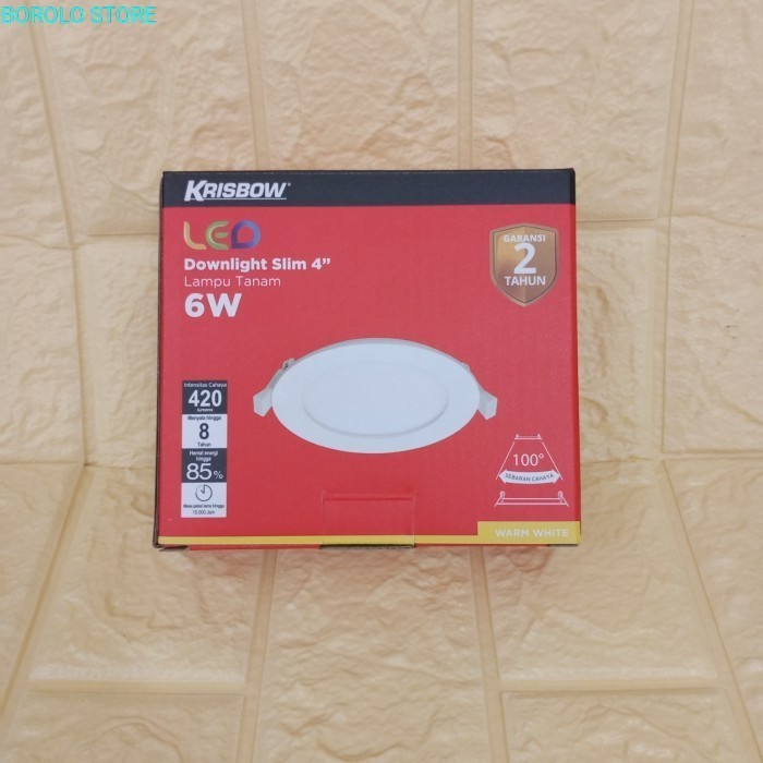 krisbow lampu downlight slim led 6 w_led lampu plafon 4 inch kuning