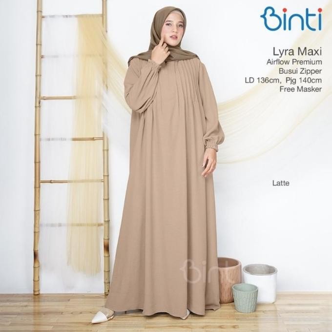 Baju Gamis Crinkle Airflow Premium Lyra Maxi Gamis Polos Jumbo Ld120 Promo