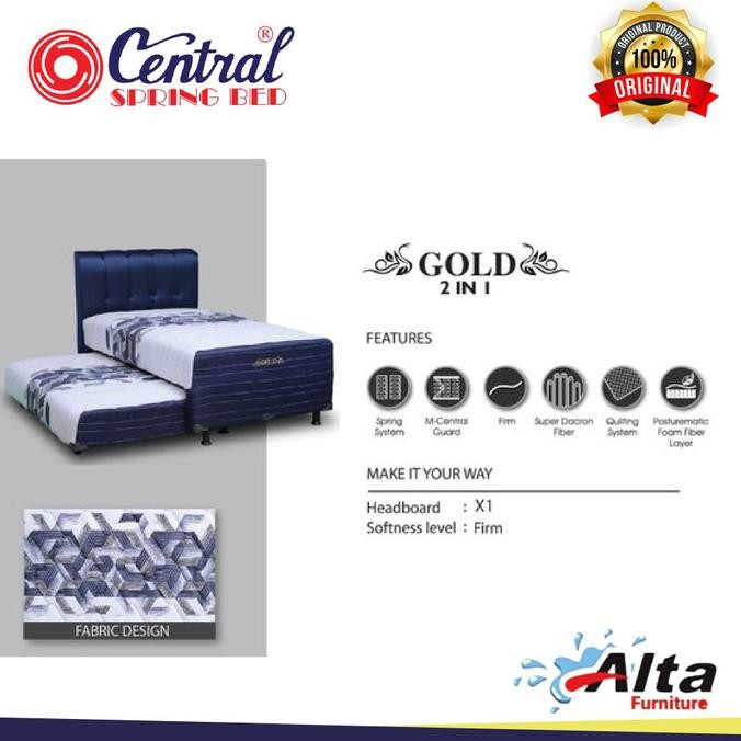 Promo Springbed 2 IN 1 GOLD CENTRAL/Ranjang Anak/CENTRAL SPRINGBED COD
