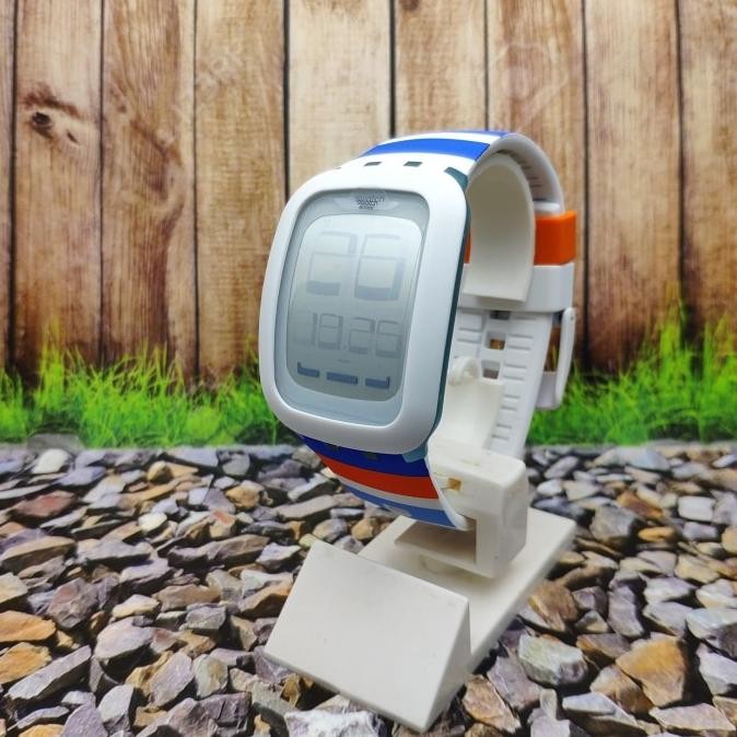 Swatch Digital Jam Tangan Karet Unisex SURS102E Original