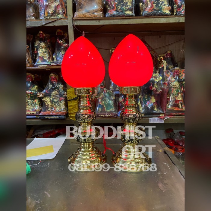 Lampu altar sembahyang merah lampu sembahyang kuningan taiwan 19 inch