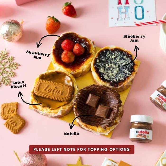 

Christmas Hampers Natal - Mini Burnt Cheesecake Lotus Nutella Topping