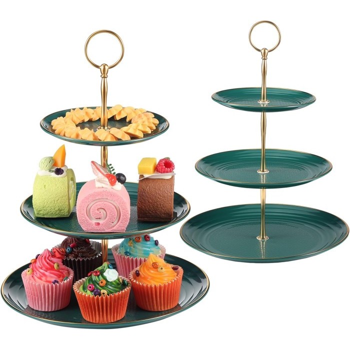 Rak Susun Tatakan Tempat Kue Buah Makanan Cake Tier Plate Tingkat 3