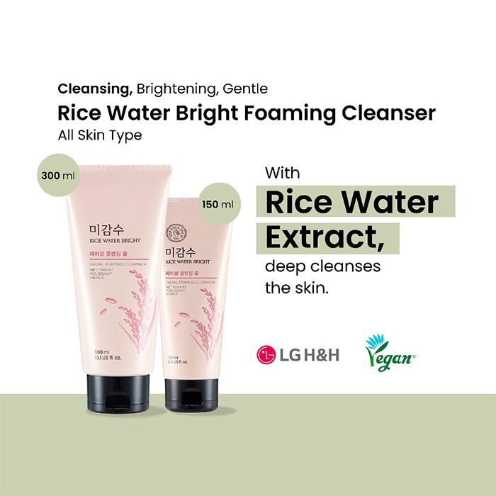 

The Face Shop Rice Water Bright Facial Foaming Cleanser - Pembersih Wajah Untuk Mencerahkan Dan