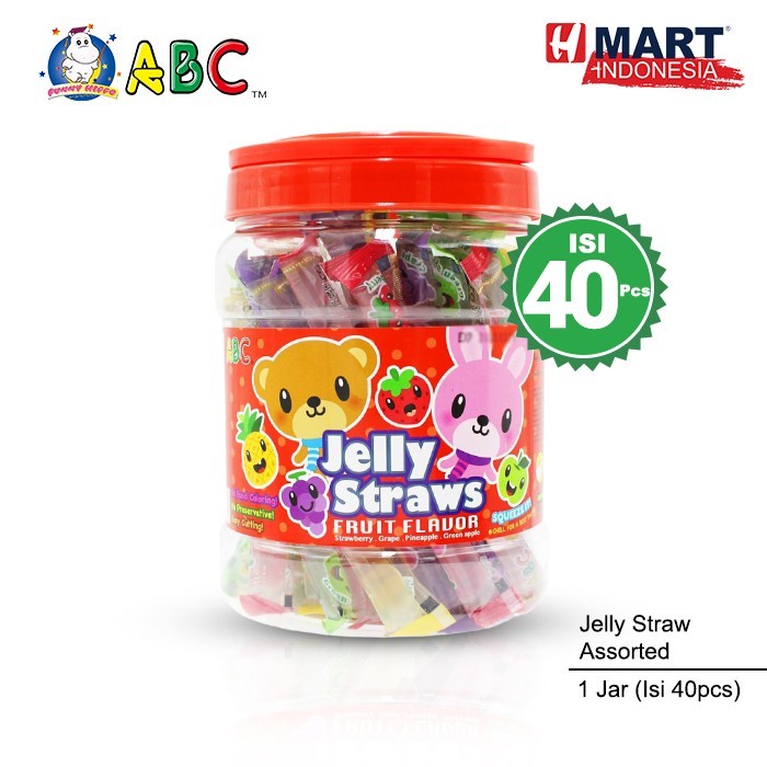 

Abc Jelly Straws Assorted - Jeli Rasa Buah-Buahan 800G Isi 40Pcs