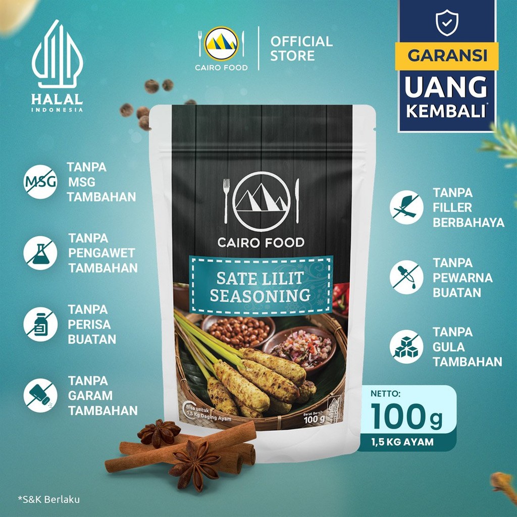 

Bumbu Sate Lilit Sehat – Tanpa MSG, 100% Rempah Murni | Cairo Food - 100 gram