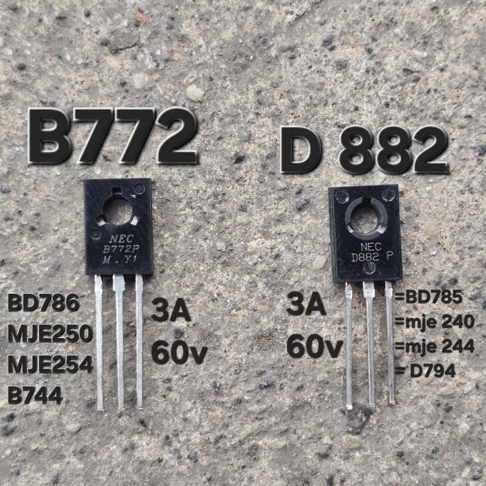 TRANSISTOR B772 D882 2SB772 2SD882 2SB B  772 2SD D 882 3A 600v BD786 B 786 MJE250 MJE 254 MJE254 MJ