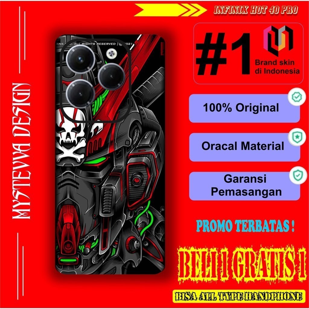 

Terlaris Infinix Hot 40 Pro Garskin Stiker Custom Case Laminasi Tebal COD