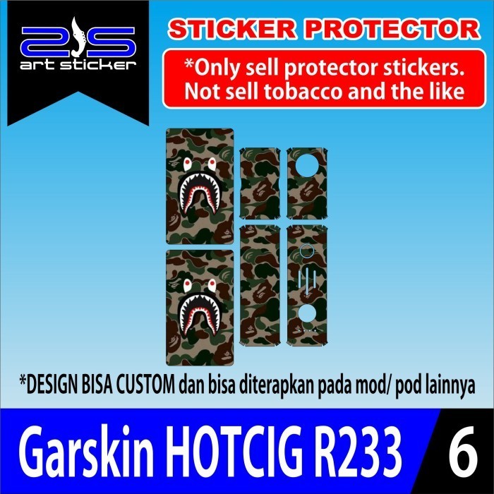 Terlaris Hc R233 Red Koc Garskin Stiker Custom Case Laminasi Tebal COD