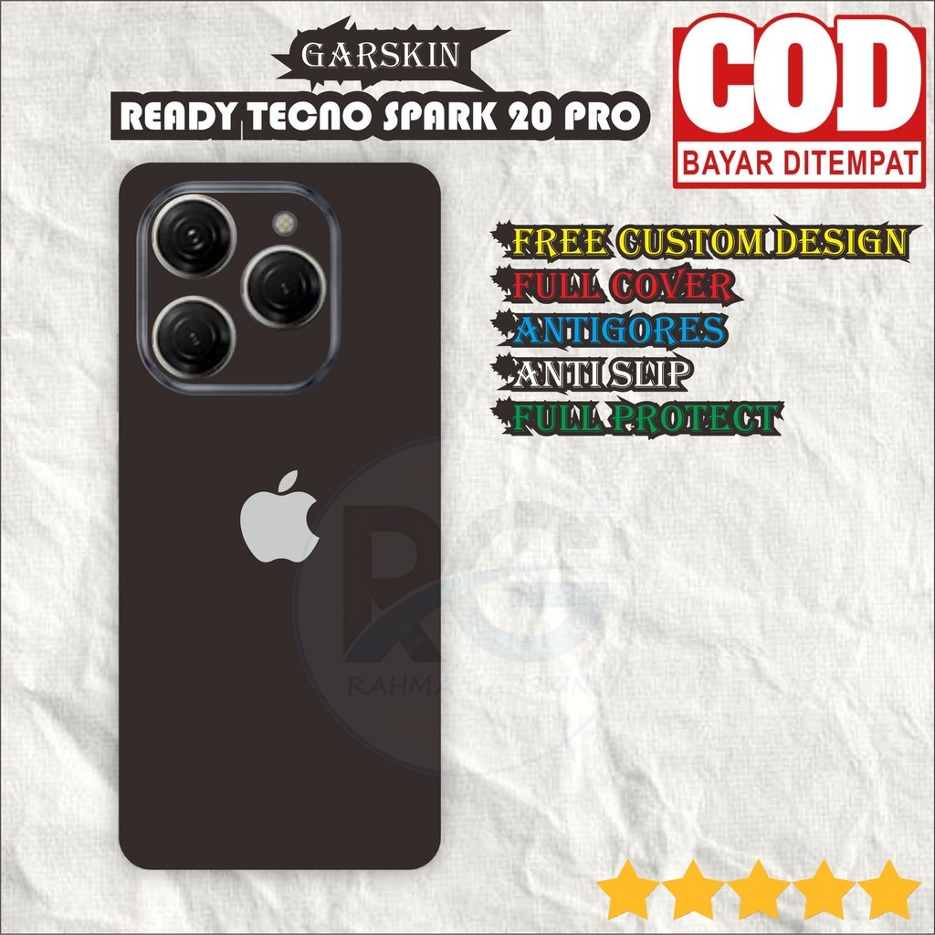 

Terlaris Tecno Spark 20 Pro Garskin Stiker Custom Case Laminasi Tebal COD