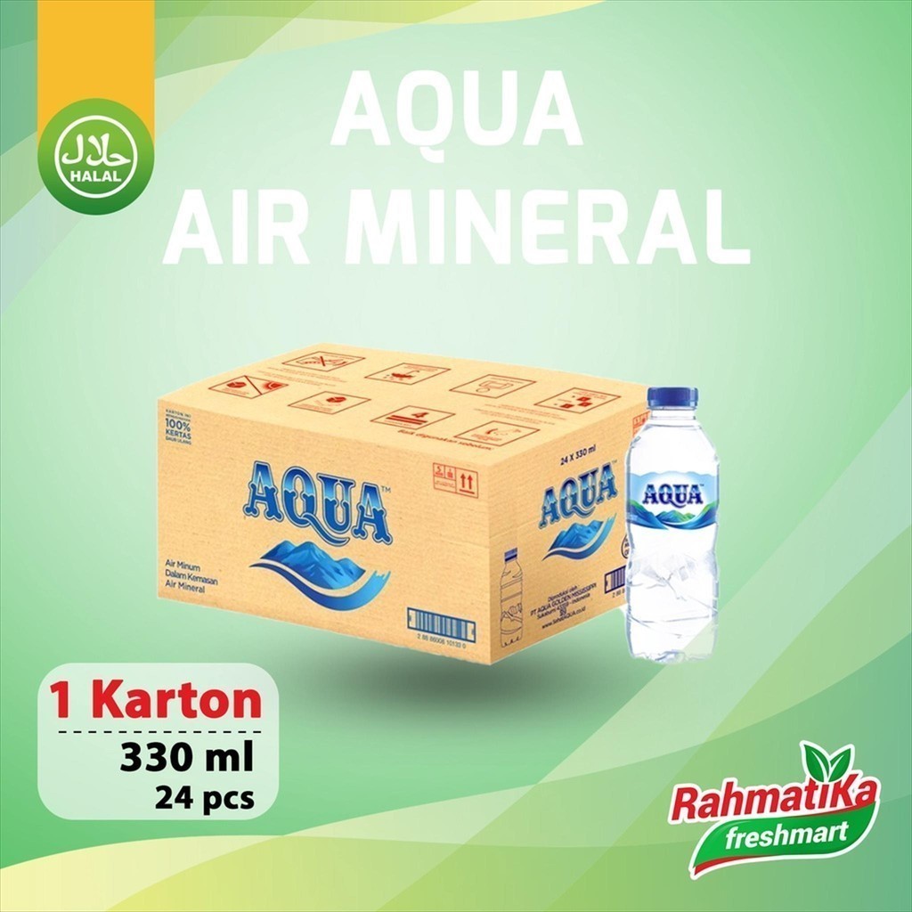 

Aqua Air Mineral Botol 1 Dus (330 ml x 24 pcs)