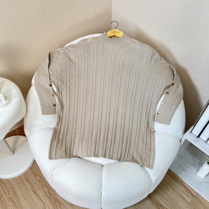 COOVI FAZIYA TUNIK LONG OVERSIZE - ATASAN WANITA LENGAN PANJANG POLOS KNITWEAR RAJUT