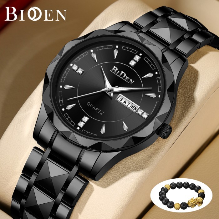 Biden Jam Tangan Pria Anti Air Original Cowok Kalender Bercahaya Jam