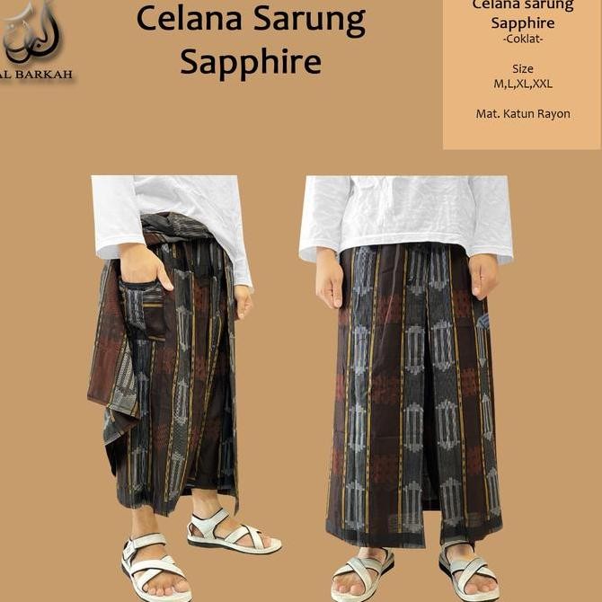 Celana Sarung Sapphire Savanna Full Tertutup Perlengkapan Sholat Pria Dewasa Remaja Kain Muslim RIY