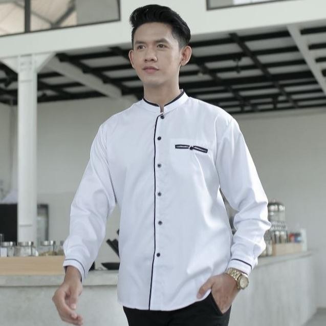 Koko Putih Lengan Panjang Koko El Rumi Terbaru Baju Koko Warna Putih ADI