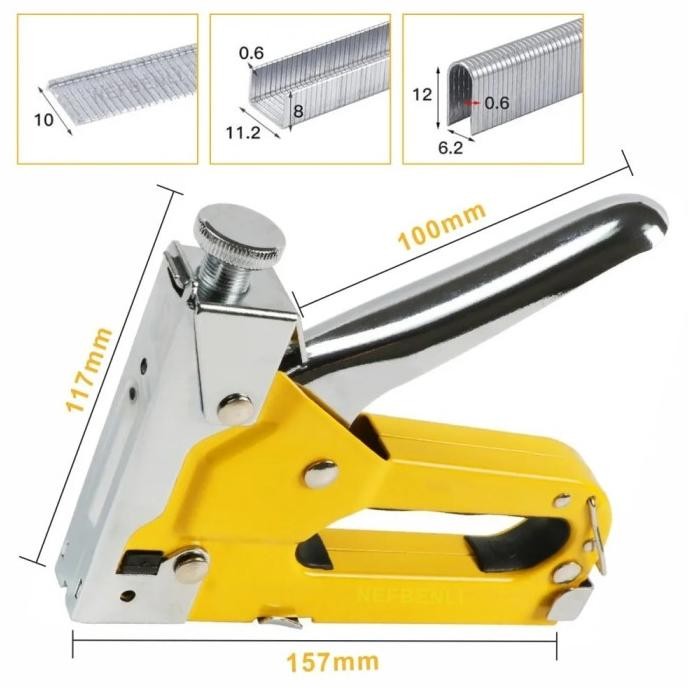 

3 In 1 Stapler Nail Gun Staple Heavy Duty Furniture Tool For Wood