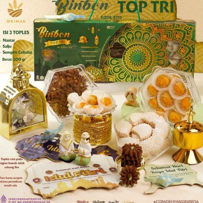 

Kue Kering Lebaran Binbon Top Tri Squash Halal / Hampers Kue Lebaran