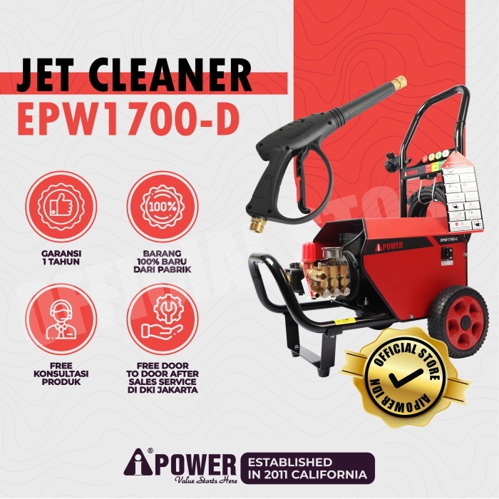 AIPOWER ELECTRIC PRESSURE WASHER JET CLEANER EPW1700-D AIPOWER