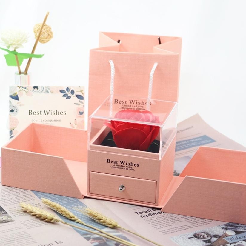

BISA COD Eternal Rose Gift Box / Kotak Perhiasan Kado Kalung Cincin Lamaran Mawar /Gift Box Mawar Visual Experience ka-79