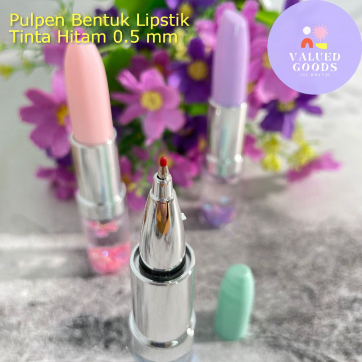 

Promo Pulpen Gel Bentuk Lipstik Tinta Hitam 0.5 Mm - Bolpoint Unik Aesthetic Korea Viral 1 Pack Lucu