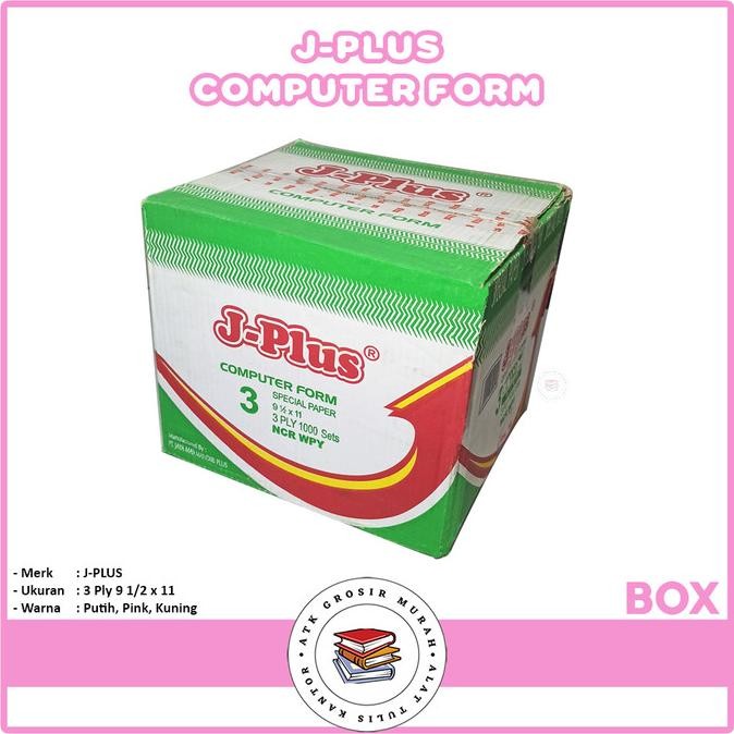 

Continous Form 91/2 x 11 3 Ply ( K3 Jplus ) NCR / Kertas Komputer