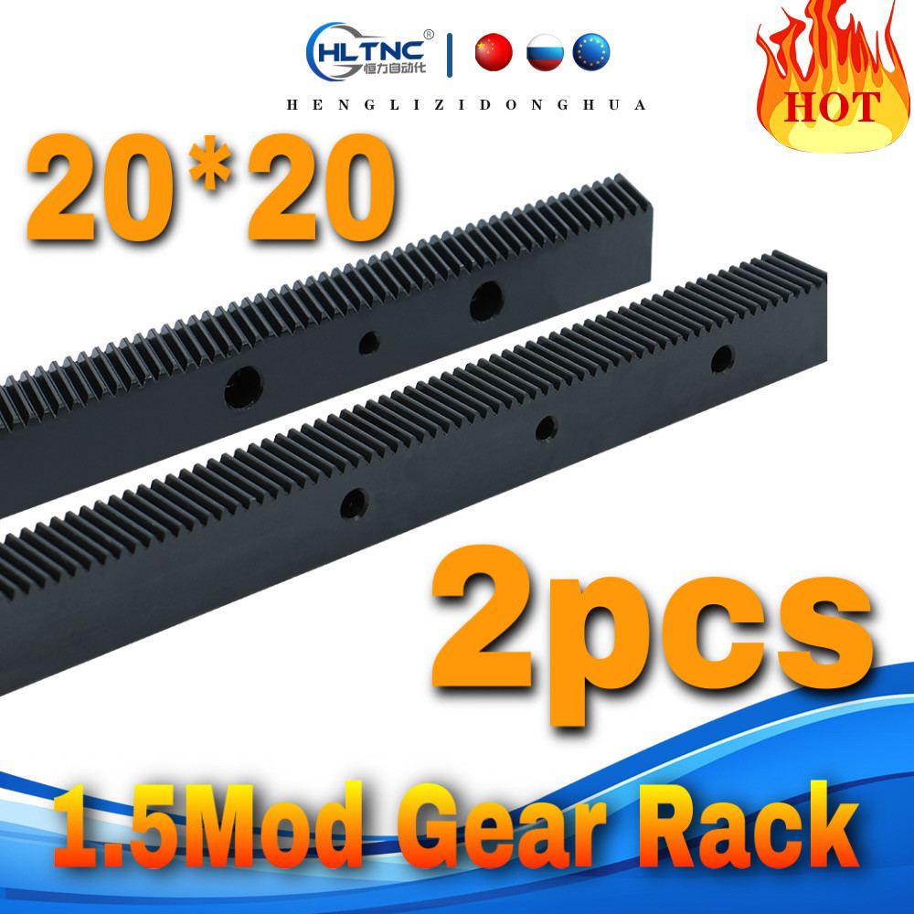 LAKO 2pcs 1.5Mod 20*20  Gear rack Precision cnc rack straight teeth  Toothed rack cnc machine