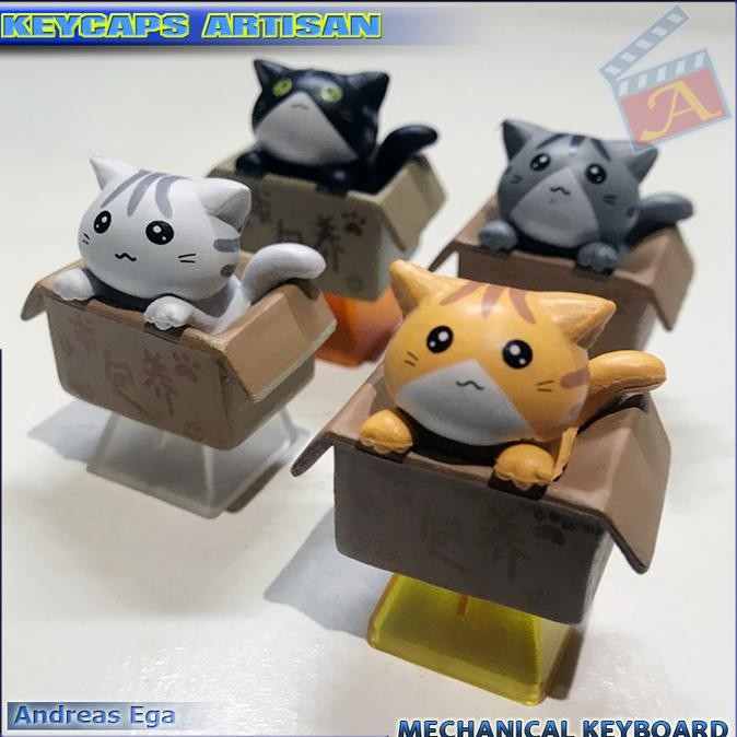 Tersedia Keycaps Artisan Backlit Kucing Dalam Box
