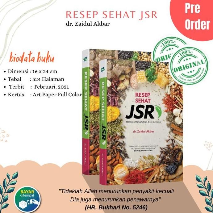 

Terlaris Buku Resep Sehat Jsr Full Color - Zaidul Akbar Hard Cover Ready Stok