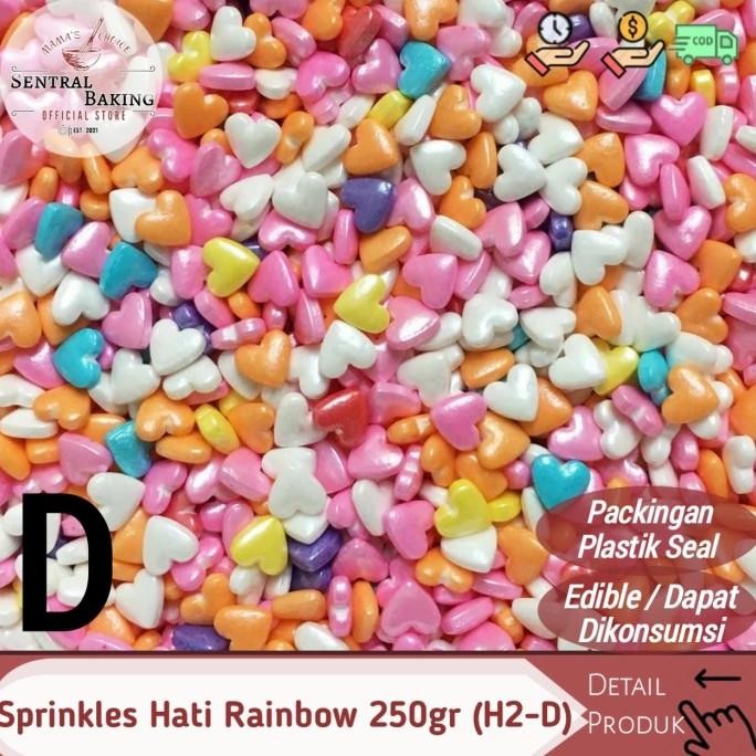 

Promo Sprinkle Kue Hati Rainbow 250gr (H2-D) / Springkel Love Valentine Cake COD
