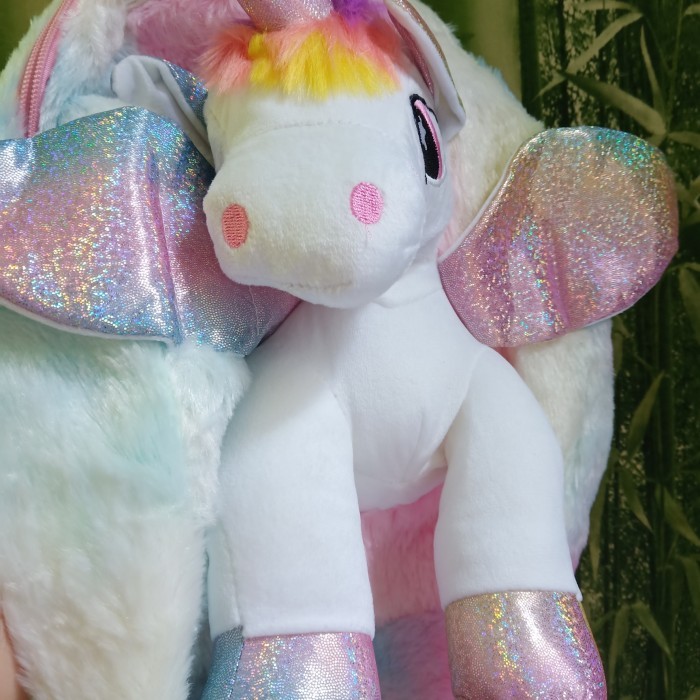Tas ransel boneka unicorn/kado ulang tahun anak perempuan/Tas Tk impor