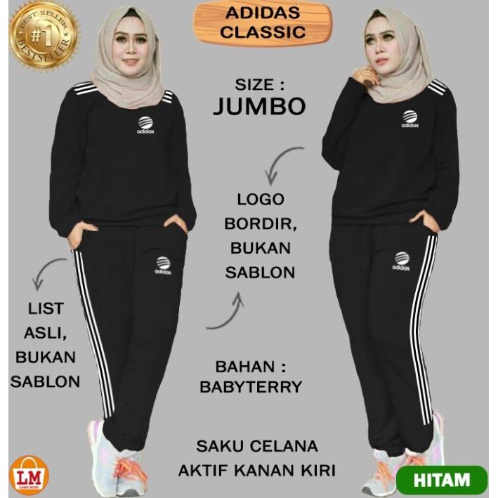 Murah Lm60376- 3 Baju Training Wanita Set Adidas