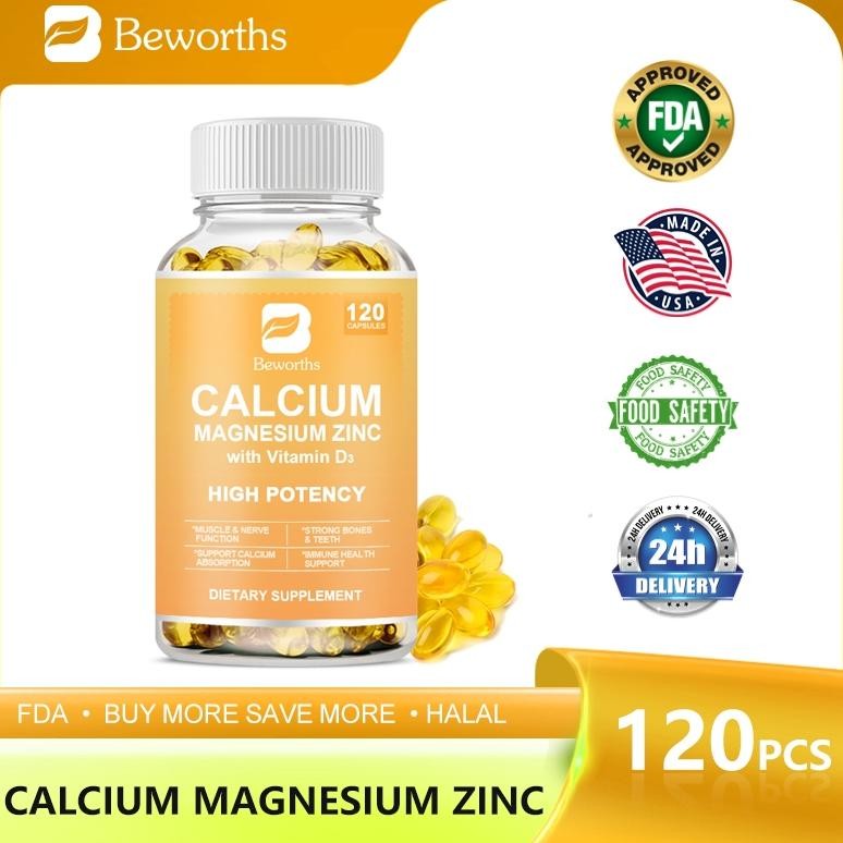 Beworths Calcium Magnesium Zinc dan Vitamin D3 600IU 120PCS