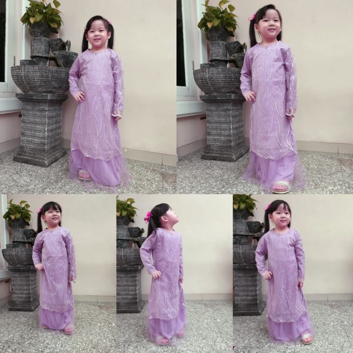 KF358 GAMIS ANAK BRUKAT KID POLOS GERALDA WARNA UNGU LAVENDER TERBARU