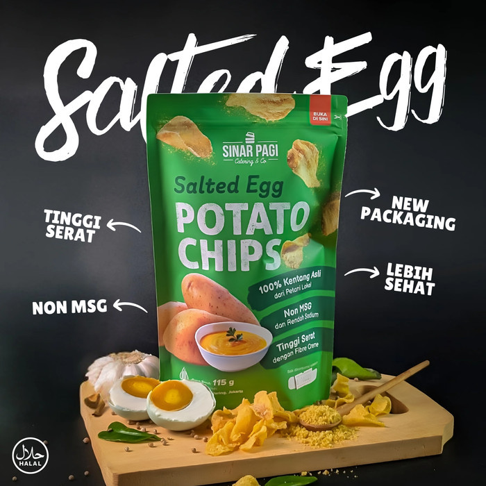 

BERKUALITAS Keripik Kentang Telur asin ( Healthy Salted Egg Potato Chips )