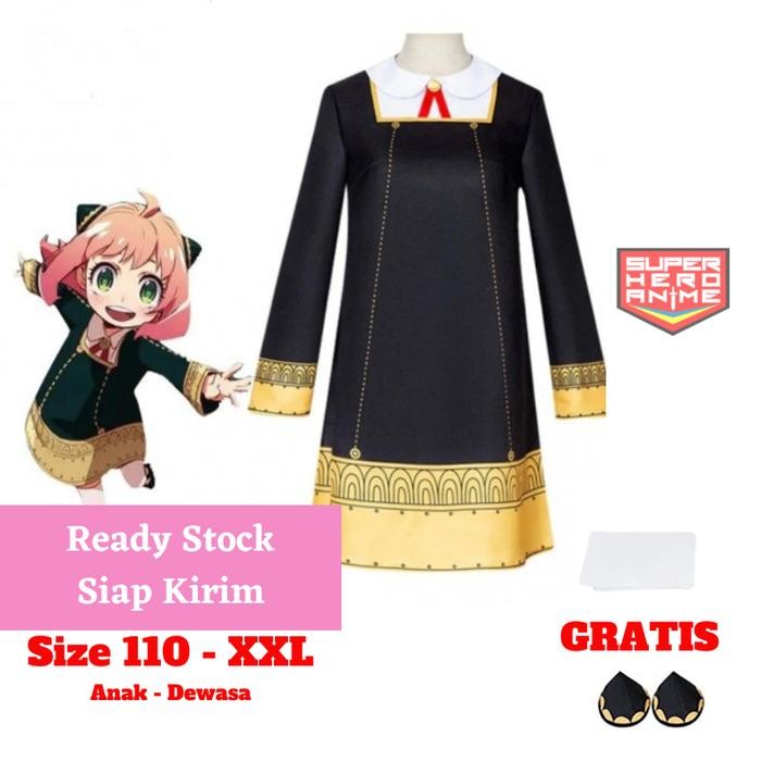 Kostum Anya Forger Spy X Family Anak Dewasa Cosplay Costume Anime Baju Perempuan Jepang