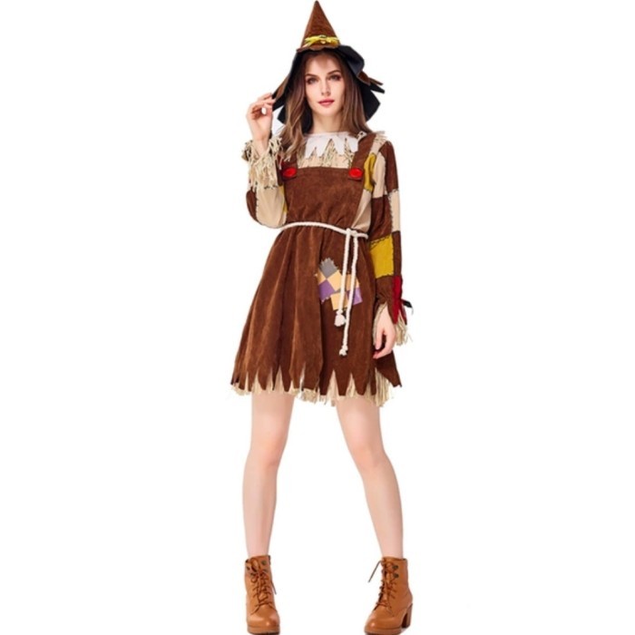 Scarecrow The Wizard of Oz Woman Costume Halloween Wanita Orang Sawah