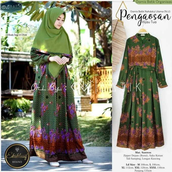Gamis Muslimat Nu Warna Hijau Tua Baju Pengajian Seragaman Best Seller