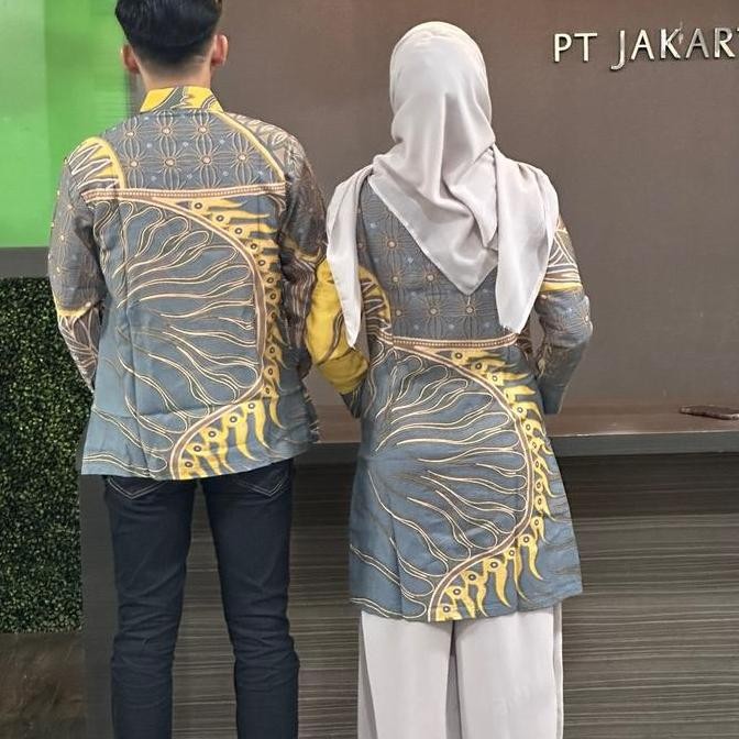 Hot Promo, Batik Couple Bahan Doby Semi Sutra Sudah Berlapis Furing Trycod Ready Untuk Seragaman