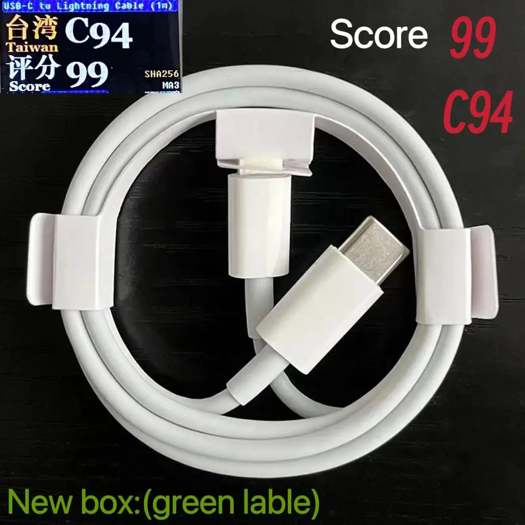 MEWO 10Pcs/1m/3ft 2m/6ft C94 Chip IC Cable 98 99 Scores USB-C Data Sync Charger Cable For x xsmax 12