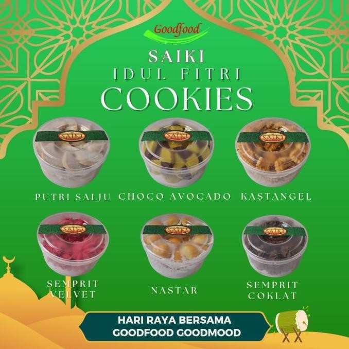 

Terlaris, Parcel Idul Fitri, Cookies Saiki, 6 Toples, Halal Bpom, Pt Good Food